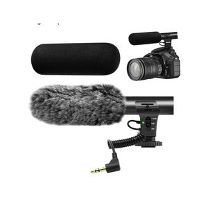 Camera Microphone, Video Microphone for DSLR Close Interview Shotgun Mic for Canon Nikon Sony Fuji Mic with Windscreen, Compatible with Camera with 3.5mm (1/8") TRS Plug