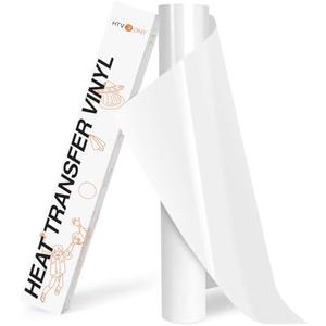 HTVRONT HTV Roll Heat Transfer Vinyl - 12" x 8ft White HTV Vinyl for Shirts, Iron on Vinyl for All Cutting Machine - Easy to Cut & Weed for Heat Transfer Design (White)