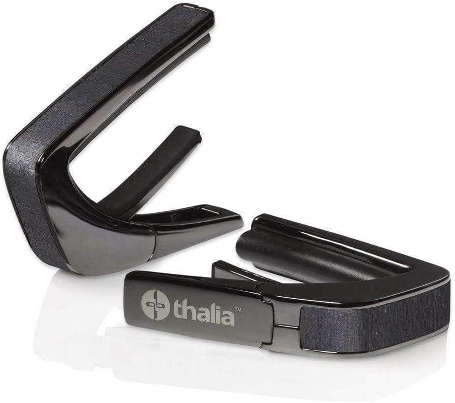 Thalia Exotic Series Black Chrome Finish Capo with Ebony Inked Inlay