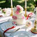 4 x Artificial Cake Flowers, Pink Fake Flowers Silk Peony Roses Flowers with Stems Wedding Bridal Bouquets for Table Centerpieces Floral Arrangement Arch Home Decoration