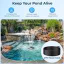 POPOSOAP Floating Pond Fountain with RGB LED Lights, 660GPH Pond Pump 30Ft Cable Length with 3 Modes Sprinkler & 65.6Ft Mooring Line, Floating Fountain for Outdoor Pond