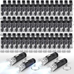 Jexine 150 Pcs Mini Flashlight Keychain, Assorted Colors Portable LED Flashlight, Handheld Plastic Keychain Flashlights, LED Key Chains for Halloween Hiking Camping Cycling Party Favor (Black)