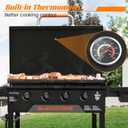 Hinged Lid with Thermometer for Blackstone 36" Griddle Cover 1554 1565 1560 1818 1825 1836 Hard Hood Tabletop Grill Replacement Parts