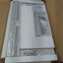 Furologee White Small Computer Desk with 2 Fabric Drawers for Bedroom,34 Inch Simple Home Office Writing Desk, Vanity Desk with Hooks, Study Table for Adults Student Small Spaces