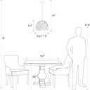 Pendant Lights Kitchen Island, Boho Rattan Hanging Lamp with Handwoven Spherical Shade, Hardwired Chandelier Pendant Light Fixture for Dining Room, Bedroom, Hallway, Entryway (1 Pack)