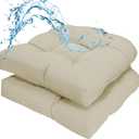 Outdoor Wicker Chair Cushions Set of 2 Waterproof 19.5" x 19.5" x5" Outdoor Wicker Chair Cushion with Thick PP Cotton Resistant Patio Furniture Pads for Indoor Outdoor Patio Furniture Seat, Cream5#