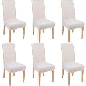 Smiry Velvet Stretch Chair Covers for Dining Room Set of 6, Soft Fit Removable Washable Kitchen Parsons Chair Slipcover Protector, Cream