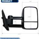 AERDM Towing Mirrors Manual Operated Textured Black Telescoping fit for 2007-2013 Chevy/GMC Silverado/Sierra Exterior Accessories Mirrors