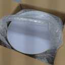 Nervure 100Pieces White with Gold Rim Plastic Plates - 7.5inch Disposable Gold Salad/Dessert Plate - White and Gold Plastic Plates Ideal for Wedding & Party & Thanksgiving