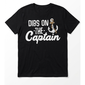 Dibs On The Captain T-Shirt, Black,XXL