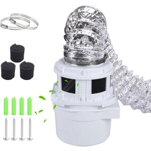 VIWINVELA 2026 Exclusive 3-in-1 Indoor Dryer Vent Kit with Silver Dryer Vent Hose - Dryer Lint Catcher Box Water Filter Bucket - Indoor Dryer Lint Trap for Electric Dryer