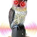 Ruolan Plastic Owl,Brid Owl with Flashing Eyes&Frightening Sound for Garden Yard Outdoor