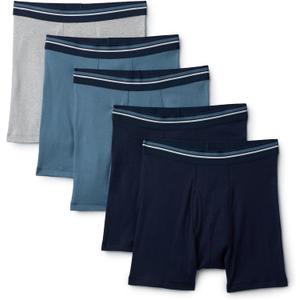 Amazon Essentials Men's Breathable Cotton Underwear Boxer Briefs, Tag-Free, Pack of 5, S