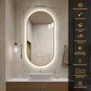 LAIYA 48X24 inch Oval LED Bathroom Mirror, Gold Aluminum Frame, Backlit, Anti-Fog, Dimmable, Memory Function