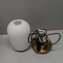 Modern Ribbed Glass Table Lamps Mid Century Bedside Light Small Nightstand Lamp with Plug-in Style, E26 Ambient Lighting for Bedroom Living Room Tabletop, Milky White