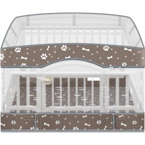 2 Pack Dog Playpens Cover and Bottom Mat Fits for 36 Inch 4 Panels Pet PlayPen, Dog Crate Cover Puppy Exercise Pad, Reusable Washable, Hoop and Loop Design, Playpen Not Included(Grey)