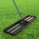 GAW Black Lawn Leveling Rake, 40" x 10" 7.2ft Handle Heavy Duty Ground Plate Rake for Lawns, Effort Saving Lawn Leveler Tool, Levelawn Tool for Yard, Backyard, Garden, Golf Couse, Farm, Pasture