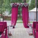 10 X 7 Feet Fuchsia Backdrop Curtains, 2 Panels Chiffon Backdrop Curtain Drapes, Chiffon Background Cloth, Fuchsia Background Curtains for Photoshoot, Birthday, Wedding, Party Decor