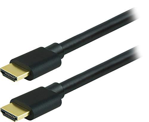 GE HDMI Cable, High Speed, Ethernet, 12 Foot HDMI, 4K Ultra HD, Full HD 1080P, Works with HDTV, Cable, Game Consoles, Blu Ray, and More, Gold Plated Connectors, Black, 33575