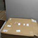 1 Set 5ft Pre-lit Pop up Christmas Tree with Lights Artificial Collapsible Foldable Christmas Pencil Tree Gold Red Ribbon Balls Ornaments for Xmas Holiday Party Garden Home Wedding Decor