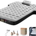 Coverado SUV Air Mattress, Thickened Flocked-Top Car Air Mattress with Wireless Built-in Pump, Pillows, Patch Kit & Carry Bag, Quick&Easy Set Up, SUV Mattress Camping Bed Universal fit for Most Cars