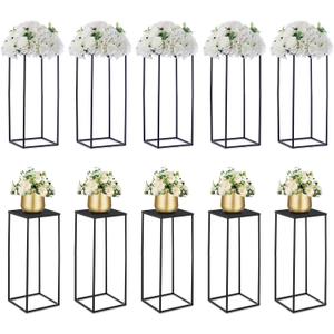 Nuptio Black Vases - 10 Pcs, 23.6 Inch Tall, Perfect for Wedding Centerpieces and Home Party Decorations