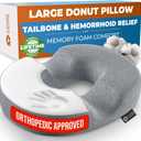 5 STARS UNITED Donut Pillow Hemorrhoid Tailbone Cushion  Large Cushion for Pain Relief  Coccyx, Prostate, Sciatica, Pelvic Floor, Pressure Sores, Pregnancy, Postpartum Recovery, Gray