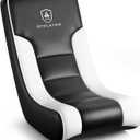GTPLAYER Floor Rocking Gaming Chair  Floor Rolling Game Chairs with Angle Limiter, Gamer Rocker Floor Seat, Compact & Lightweight, Black & White
