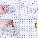 Hotop 2 Pieces Pegboard Screwdriver Holder Peg Board Tool Utility Hooks Pegboard Accessories Six-Tool Organizer Racks Accessory Multi-Ring Holder for Pliers(Silver)