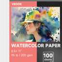 VEOOK Watercolor Paper Bulk, 8.5"x11" Water Color Paper, 100 Sheets 95lb/200gsm Artist Painting Drawing Paper for Adults, Paint, Sketchbook, Journal, Art Supplies(WC-05)