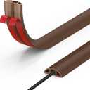 Eapele Floor Cord Cover 3 ft, Brown Floor Cable Cover Self Adhesive Cable Protector, Prevent Trip Hazard for Home Office or Outdoor Settings, Cable Cavity 0.47" (W) x 0.27" (H)