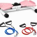 Ronai Waist Twister Machine with Resistance Bands Adjustable Ab Twister Board for Home Fitness, Dual Pedals, Quiet Rotation, Tracks Time/Reps/Calories, 300 Lbs Capacity