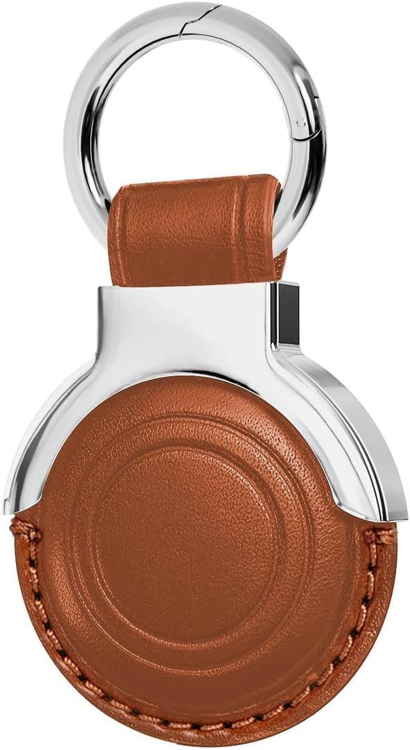 Genuine Leather All-in Package for Airtag Holder Designed for Apple for Airtags Keychains.Compact Design with Key Rings r for Added Convenience and Protective Casing for Airtag (Vintage Color (A4-Vintage Color V2.0)