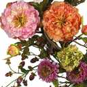 Nearly Natural 24in Artificial Peony Wreath Multicolor Faux Floral Spring Wreath for Front Door, Indoor Wall Decor, and Dining Table Centerpiece