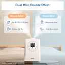 LEVOIT Humidifiers for Bedroom Large Room Home, 6L Warm and Cool Mist Ultrasonic Air Vaporizer for Plants and Whole House, Built-in Humidity Sensor, Essential Oil Diffuser, Whisper Quiet, Timer, White