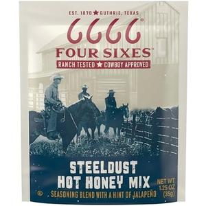 Pack of 7 6666 Four Sixes Steeldust Hot Honey Seasoning Mix, 1.25 Ounce, Best By OCT 24/27