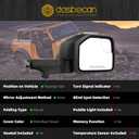 Dasbecan Passenger Side View Mirror Compatible With 2021-2024 Ford Bronco Right Side Door Mirror w/Manual Folding Power Heated Blind Spot Glass Black Texture Cover 5pins
