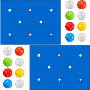 Tradder 2 Set Hole Tarp Team Building Game 85 x 57 Inches Learning Fun Team Building Games for Work with 16 Pcs Ball for Teamwork Group Activities(Blue)