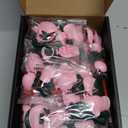 Pink Rose Bouquet Building Set for Girls & Boys - 12 Pack Botanical Collection Gift for Easter Basket Artificial Flowers Botanical Collection Centerpiece Retro Decor