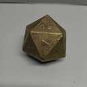 Comfify Cast Iron D20 Dice - Large, Heavy Metal 20-Sided Die for DND, RPG & Decor - Aged Gold Finish, Gift-Ready - Paperweight, Display Piece, Collectors Item - Antique Gold