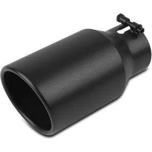 Vurkcy 3 inch Inlet Exhaust Tip, 4.5" Outlet 9" Overall Length Stainless Steel Exhaust Tail Pipe, Bolt-On, Polished Tailpipe, Black(Fit for Tailpipe Outlet is 3", must OD not the ID)