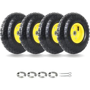 AR-PRO (4 Pack) 10" Pneumatic Tire and Wheel, 4.10/3.50-4, 5/8" Bearings, 4pk