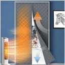 MAGZO Magnetic Thermal Insulated Door Curtain 36" x 96", Upgraded Oxford Cloth Filled with Thicken Cotton, Insulation Cover Blanket for Winter/Sliding Glass/Patio/French/Single/Front/Back Doors, Grey