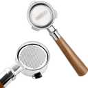 HIBREW 51mm 3 Ear Bottomless Portafilter for H10B Coffee Machine - Stainless Steel with Rosewood Handle - Advanced Espresso Tool for Coffee Enthusiasts
