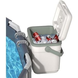Truwild Pool Cooler, Insulated Hard Cooler 11 QT for Above-Ground Pools, Portable Ice Chest with Handle for Soft-Sided Oasis Backyard Swimming Pool, Poolside Cooler for Beach, SPA & Outdoor Parties