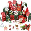Watersay 24 Pcs Empty Advent Calendar Boxes to Fill 2025 Christmas DIY Advent Countdown Gift Boxes for Boys Girls Adults Party Favor(Red, Green)