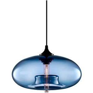 Industrial Pendant Light Shade of Onion Vintage Chandelier E26 Pendant Lighting for Kitchen Island Colorful Glass Cage (Blue)