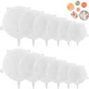 Silicone Stretch Lids  12 Pack Reusable Food Covers,Flexible Silicone for Bowls, Containers, Fruits  Airtight & Leakproof Seal for Kitchen Storage (Transparent)