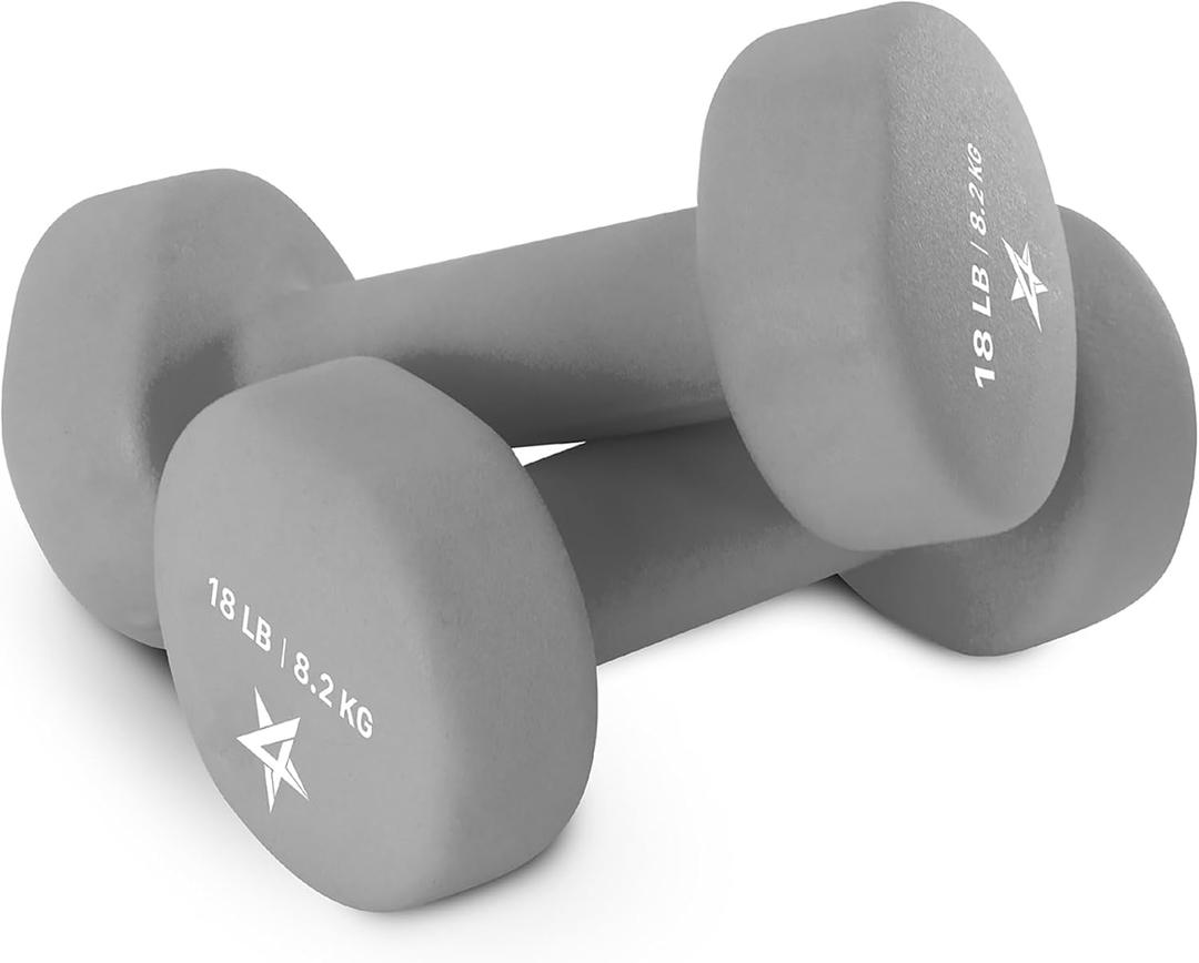Yes4All Dumbbells Neoprene with Non Slip Grip  Great for Total Body Workout Weight: 18lb Set of 2