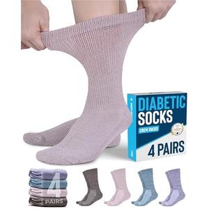Doctor's Select Diabetic Socks for Men and Women - Non-Binding Neuropathy Socks for Diabetics Men | Non Grip & Grip Socks M